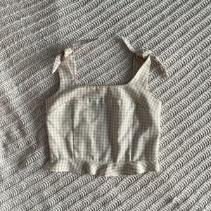 Sip up strap tank with gingham pattern